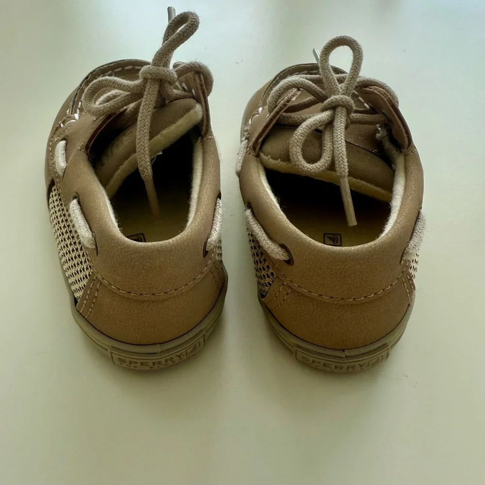 Sperry Kids Tan Moccasins with Laces